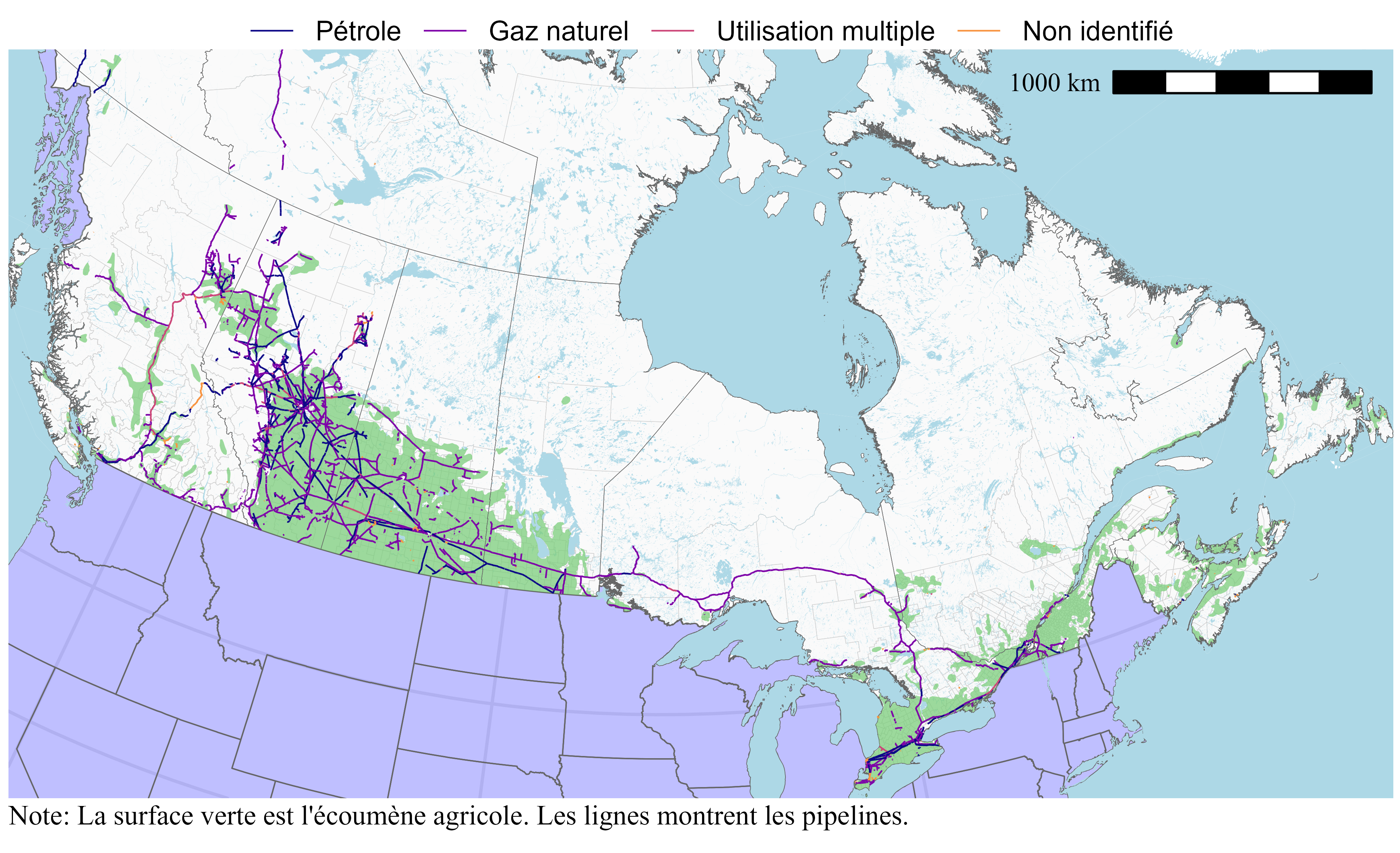 Carte des oléoducs au Canada